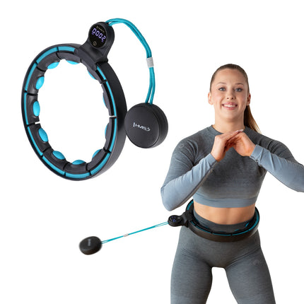 Magnetischer Smart Hula Hoop mit Zähler, Schwarz/Türkis