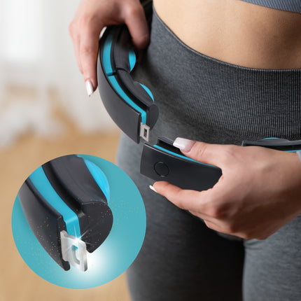 Magnetischer Smart Hula Hoop mit Zähler, Schwarz/Türkis