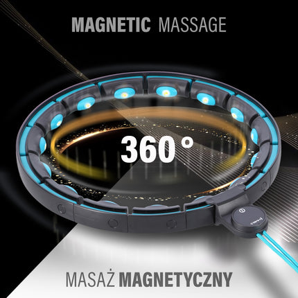 Magnetischer Smart Hula Hoop mit Zähler, Schwarz/Türkis