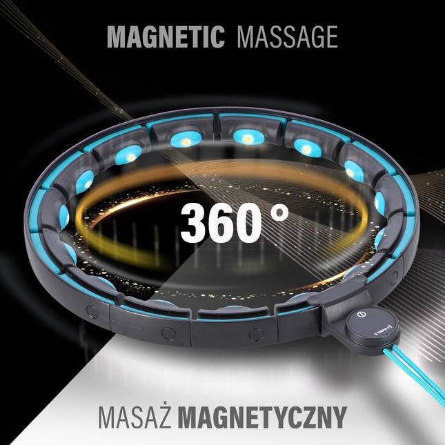 Magnetischer Smart Hula Hoop mit Zähler, Schwarz/Türkis