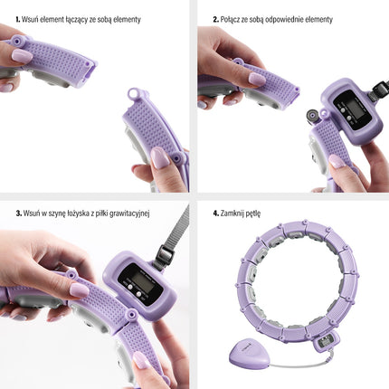 Magnetic Weighted Hula Hoop with Counter, Violet