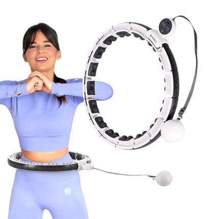 Magnetischer Gewichteter Hula-Hoop mit Zähler, Weiß