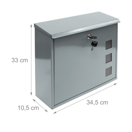 Briefkasten Metall mit 3 Sichtfenstern