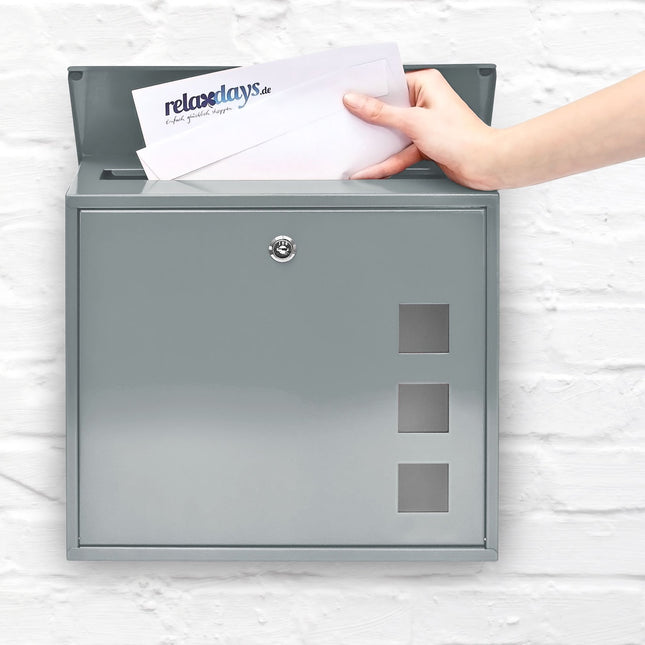 Briefkasten Metall mit 3 Sichtfenstern