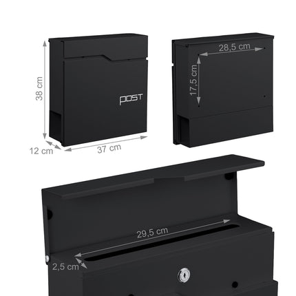 Mailbox with Newspaper Holder – Modern Design, Secure Lock