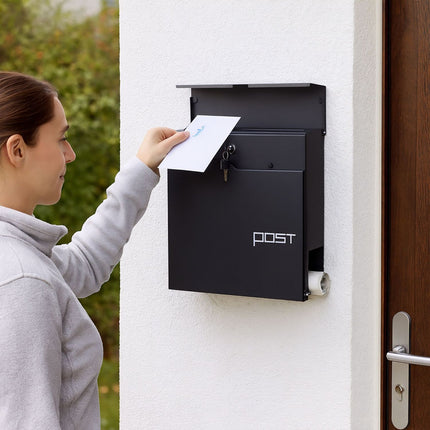 Mailbox with Newspaper Holder – Modern Design, Secure Lock