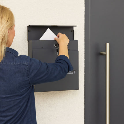 Briefkasten mit Zeitungsfach – Modernes Design, sicheres Schloss