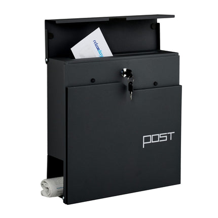 Mailbox with Newspaper Holder – Modern Design, Secure Lock