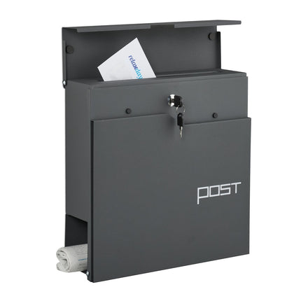 Briefkasten mit Zeitungsfach – Modernes Design, sicheres Schloss