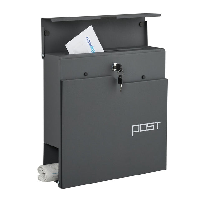 Briefkasten mit Zeitungsfach – Modernes Design, sicheres Schloss