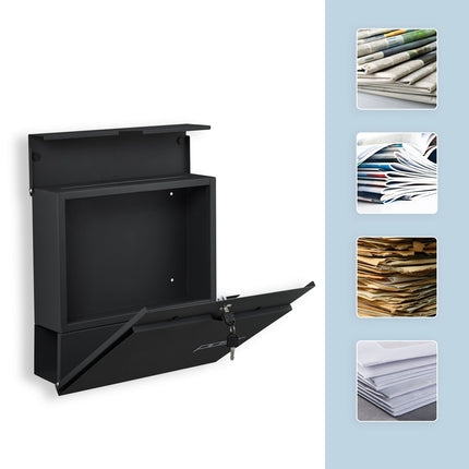 Mailbox with Newspaper Holder – Modern Design, Secure Lock