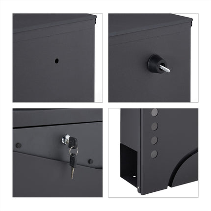 Boîte aux lettres avec porte-journaux noir