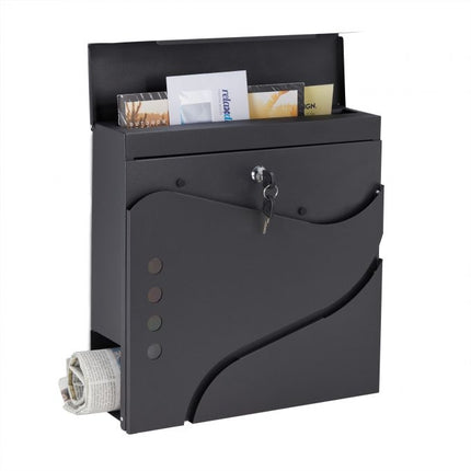 Boîte aux lettres avec porte-journaux noir