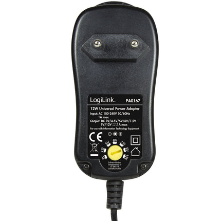 síťový adaptér 230V-> 3-12V 1A 12W