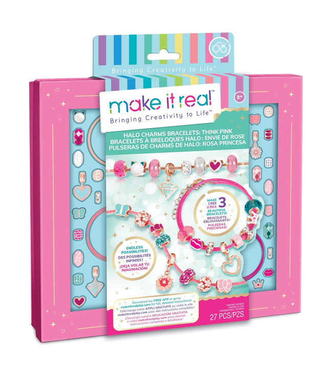 Make It Real DIY Halo Charms Armbänder Set "Think Pink"
