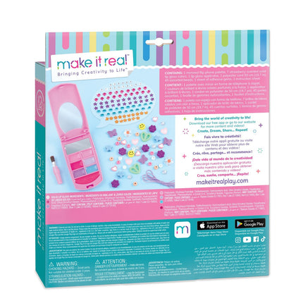 Make It Real sada lesků na rty ve tvaru telefonu a DIY šňůrka na krk