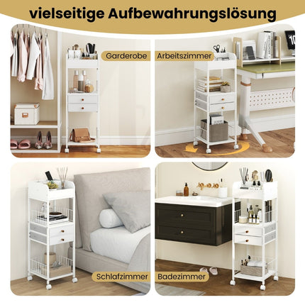 Schminkaufbewahrungswagen mit Schubladen und Rollen