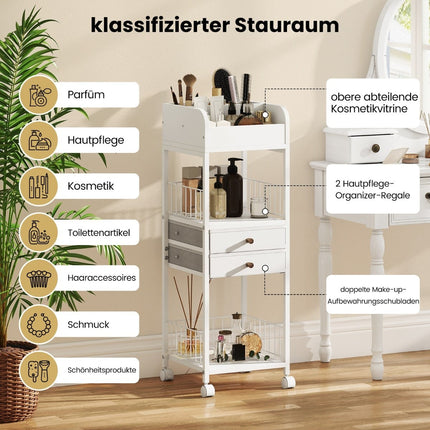 Schminkaufbewahrungswagen mit Schubladen und Rollen