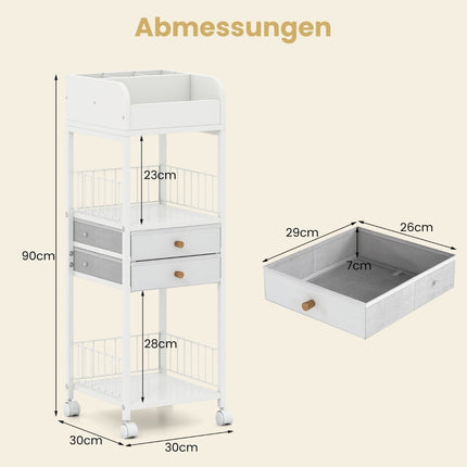 Schminkaufbewahrungswagen mit Schubladen und Rollen