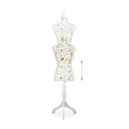 Make-up mannequin with adjustable height