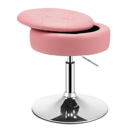 Schminkhocker mit Stauraum 360° Drehhocker aus Kunstleder Rosa