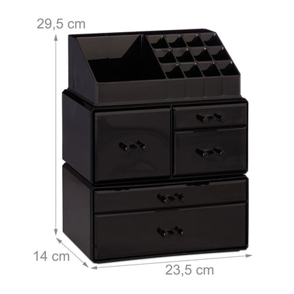 Make-up storage in acrylic with 21 compartments