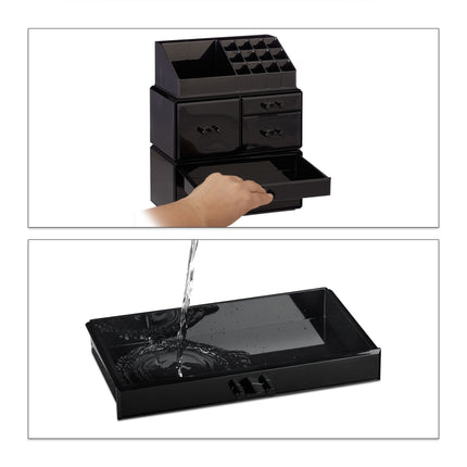 Make-up storage in acrylic with 21 compartments