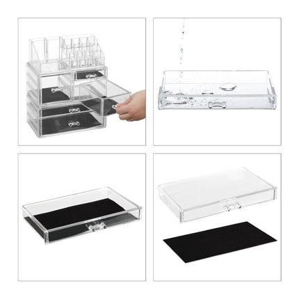 Makeup storage in acrylic with 21 compartments