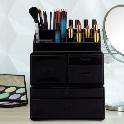 Make-up storage in acrylic with 21 compartments