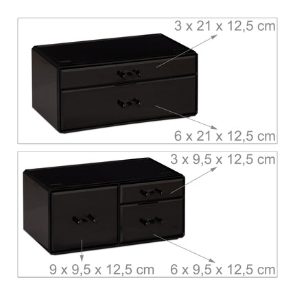 Make-up storage in acrylic with 21 compartments