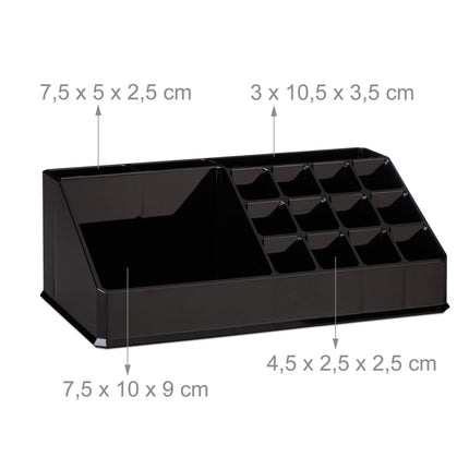 Make-up storage in acrylic with 21 compartments