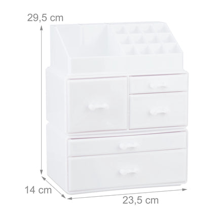 Makeup storage in acrylic with 21 compartments
