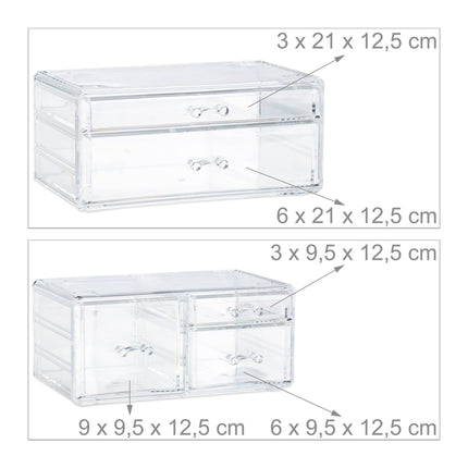 Makeup storage in acrylic with 21 compartments