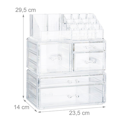 Makeup storage in acrylic with 21 compartments
