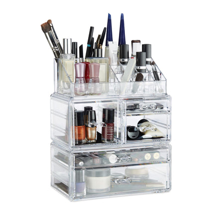 Makeup storage in acrylic with 21 compartments
