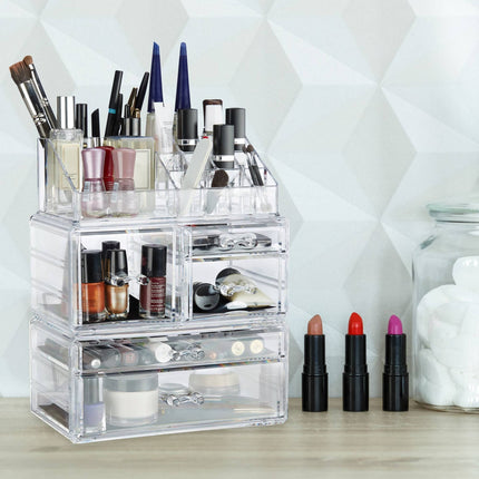 Makeup storage in acrylic with 21 compartments