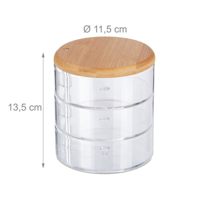 Makeup storage with 3 compartments