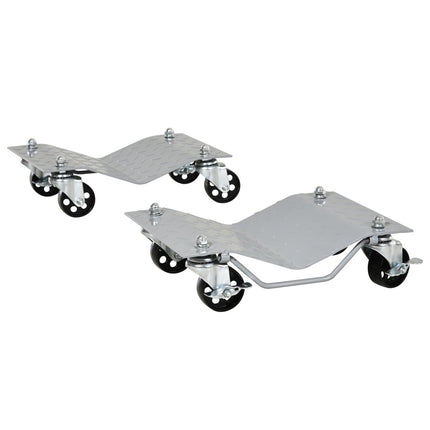 Manoeuvreerkrik, Set Van 2, Manoeuvreerhulp Voor Het Wisselen Van Banden, Krik Met 4 Wielen, Grijs, 40,5X30X13,5Cm