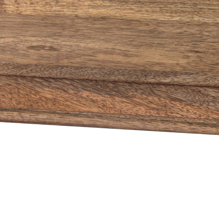 Mango Wood Serving Tray with Metal Handles, 50x25 cm