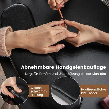 Maniküretisch mit Schubladenschränken &amp; Handballenauflage Maniküretisch schwarz