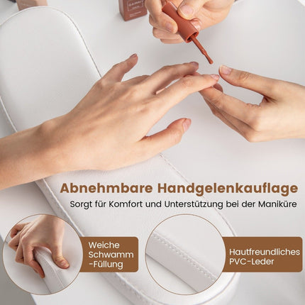 Maniküretisch mit Schubladenschränken &amp; Handballenauflage Maniküretisch weiß