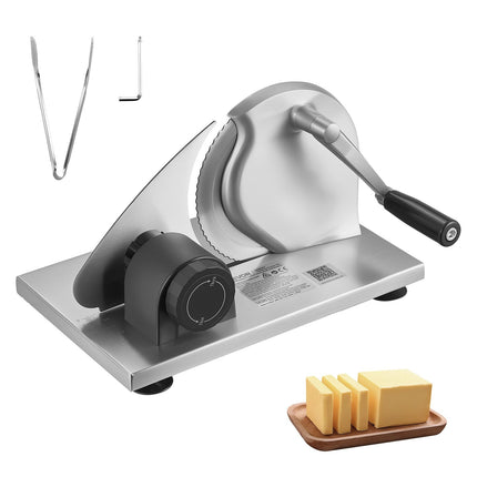 Manual Bread and Cheese Slicer, 0–15 mm Adjustable Thickness