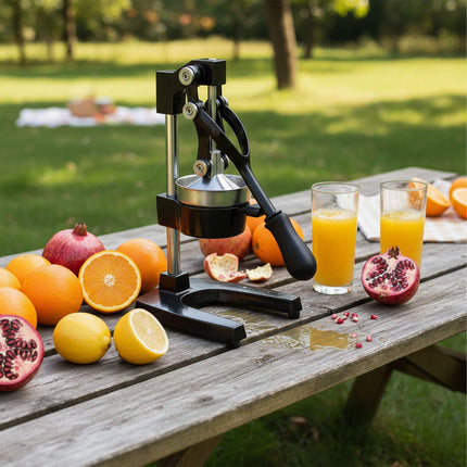 Manual Citrus Press – Cast Iron, Stainless Steel Sieve