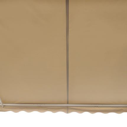 Manuelle Gelenkarmmarkise, 4m, Sonnenschutz, Weiß/Beige