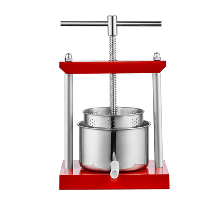 Manual Fruit Wine Press, 0.88 Gal, Stainless Steel, T-Handle