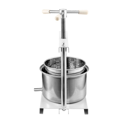 Manual Fruit Wine Press 5L, Dual Stainless Steel Barrels