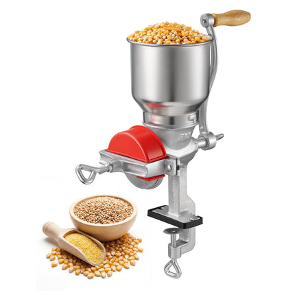 Manual Grain Mill, Cast Iron Hand Crank, Table Clamp