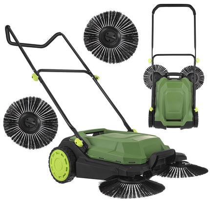 Manueller Laubsauger, 68 cm Breite, 24 l Behälter, 3 Bürsten