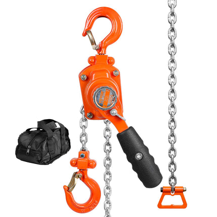 Manual Lever Chain Hoist, 1/4 Ton 1.5 m Lift, G80 Chain