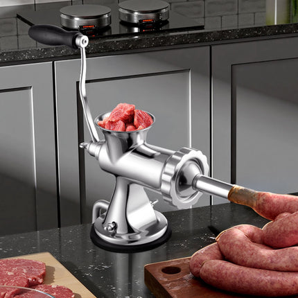 Manual Meat Grinder, 304 Stainless, Suction Cup Clamp, #8